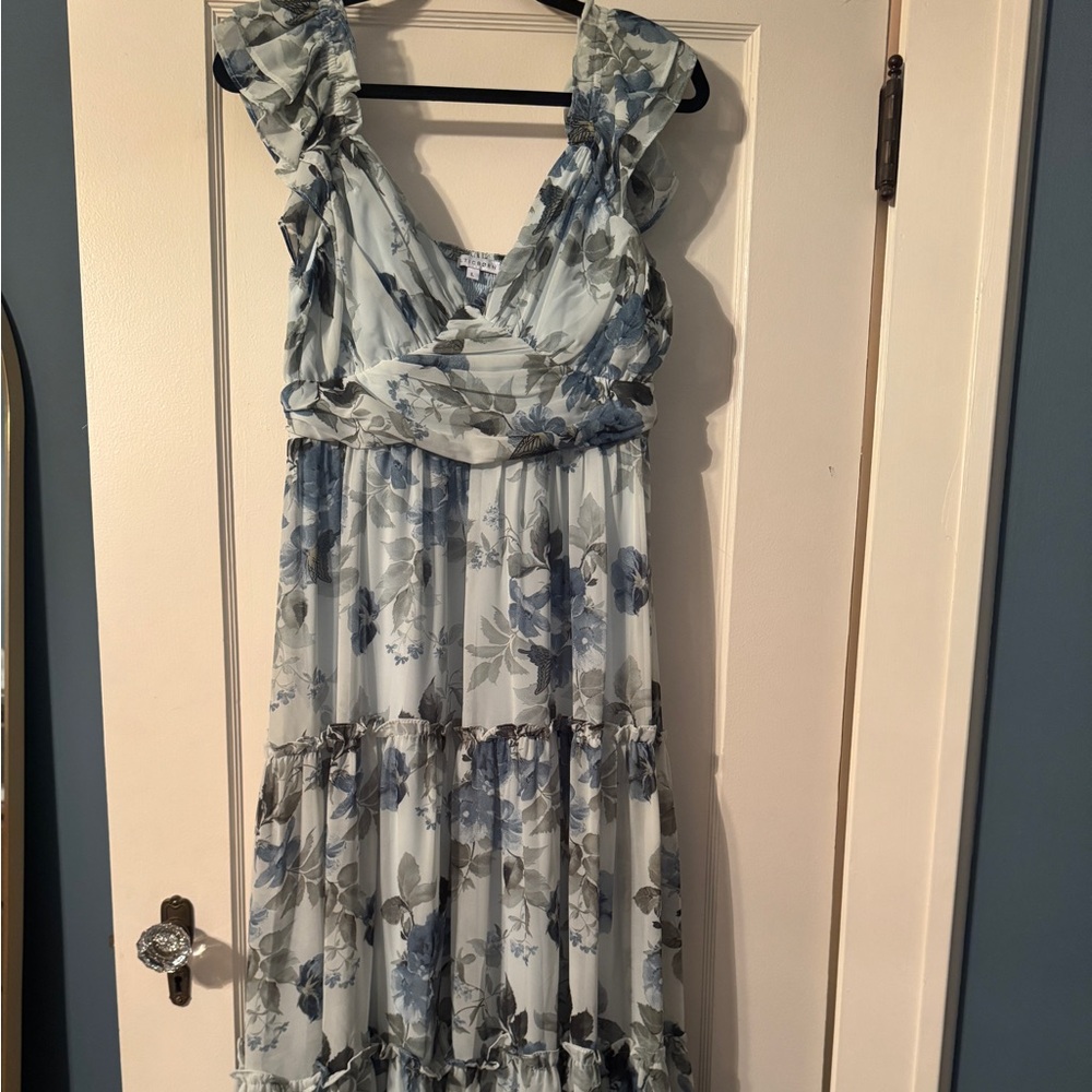 Baltic Born Martina Blue and Gray Maxi Dress